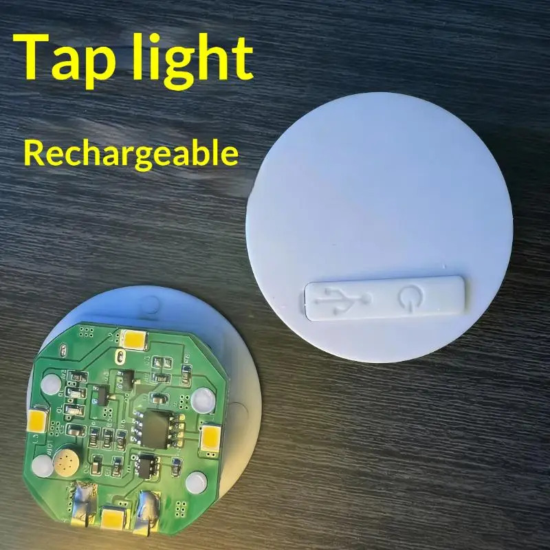 38mm Rechargeable LED Night Lamp Touch Control Sound Sensor Light for Children Baby Room Bedside Toy