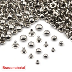 KALASO 100sets Brass Material Round Cap Rivet Collision Nail Spike Leathercraft Shoe Bag Belt Garment Bracelet Accessories