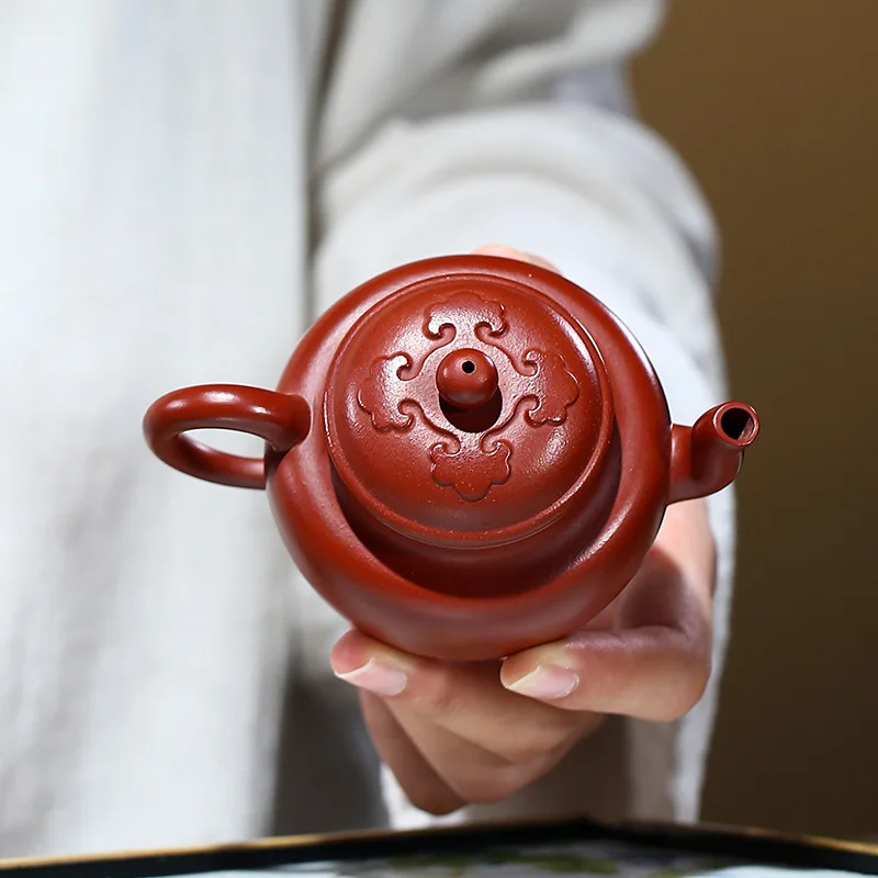 Yixing Purple Clay Pot Pure Hand-made Purple Clay Teapot Small Capacity Large Bin Ruyi Dahongrobe Tea Brewing Set