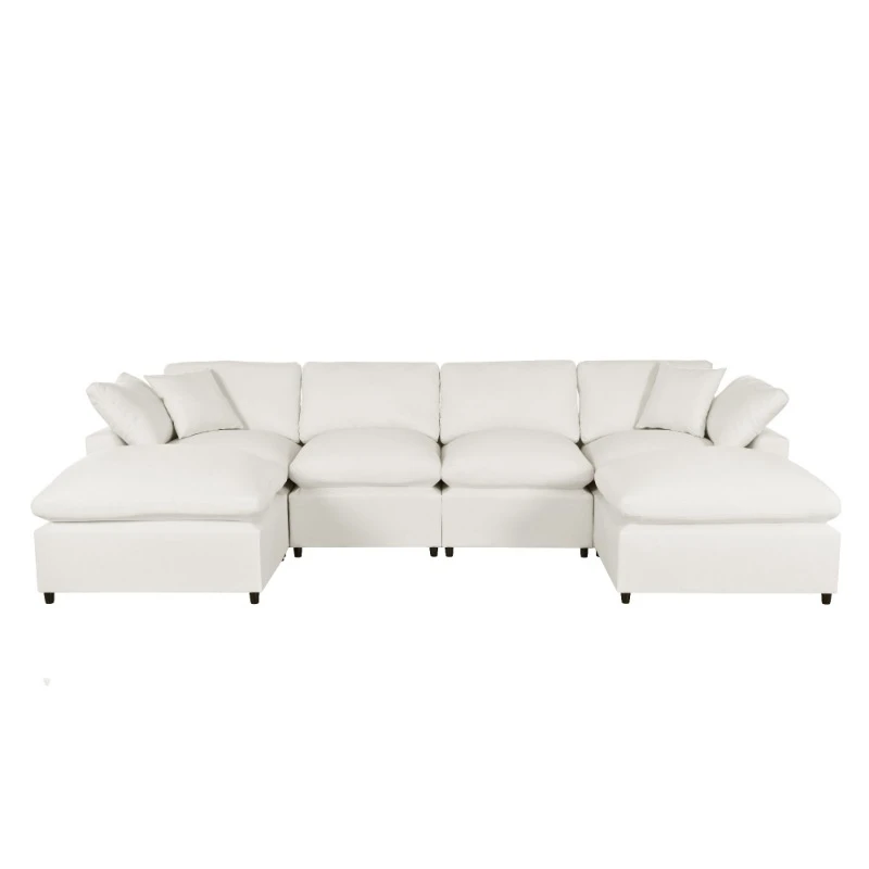 

Multifunctional Foldable Sofa Bed Modular U-Shape Sectional Living Room Sofa Oversized Recliner Couch Set Home Furniture