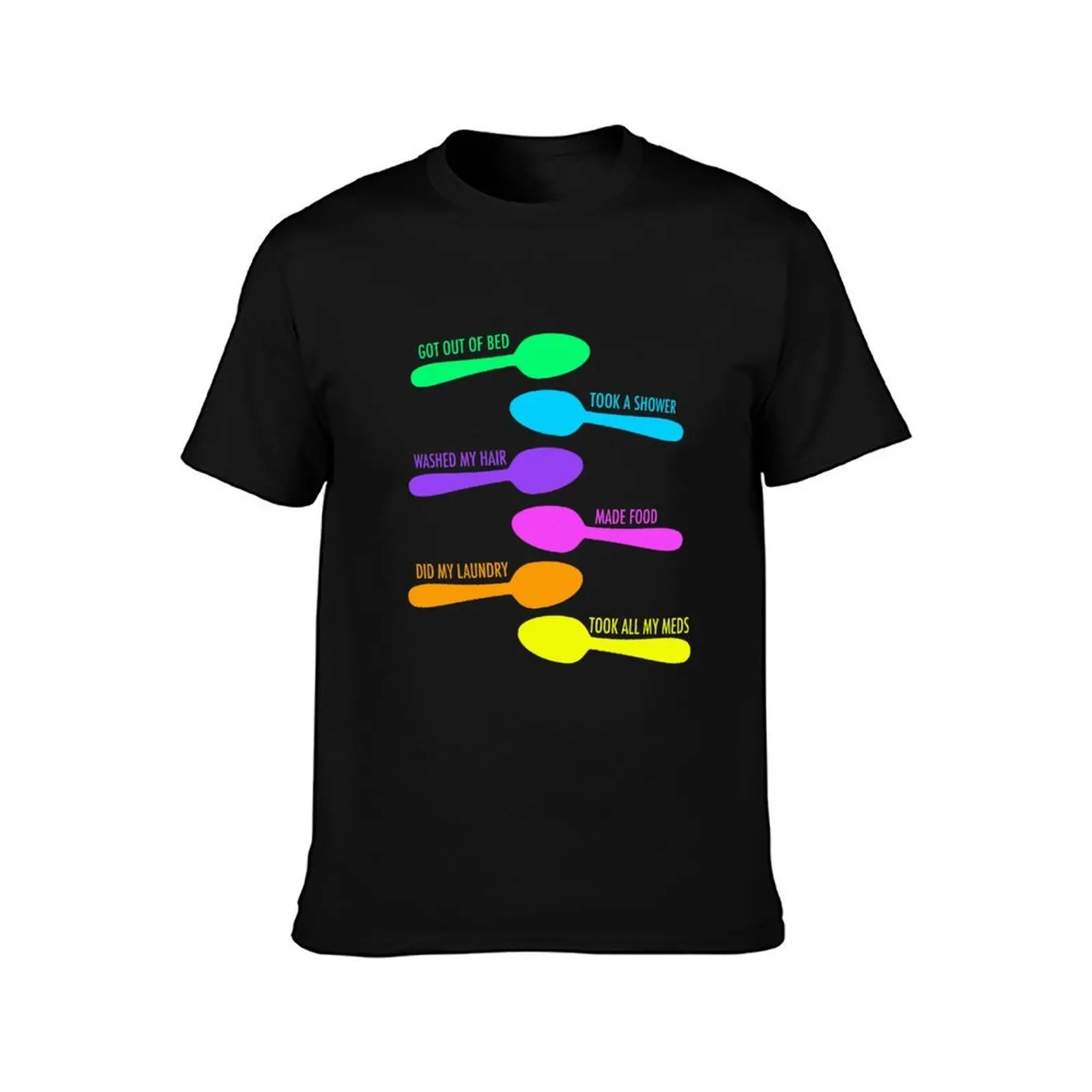 Spoons T-Shirt Summer Casual Cotton Tee Oversized Streetwear Tops Vintage Graphic Print Loose Fit Short Sleeve 100% Cotton