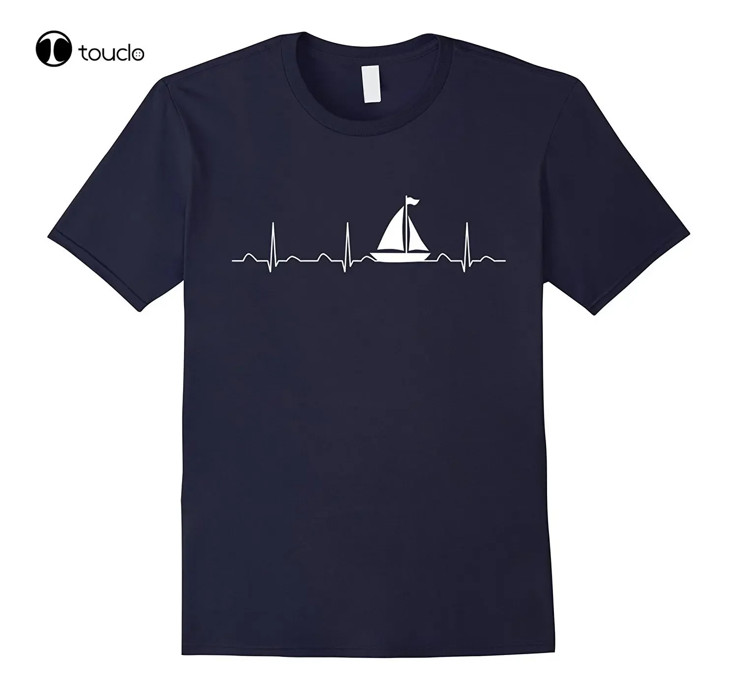 New Summer Slim Tee Shirt Sailings Heartbeat Boat Shirt, Funny Boating Sailor Gift Custom Aldult Teen Unisex Fashion Funny New