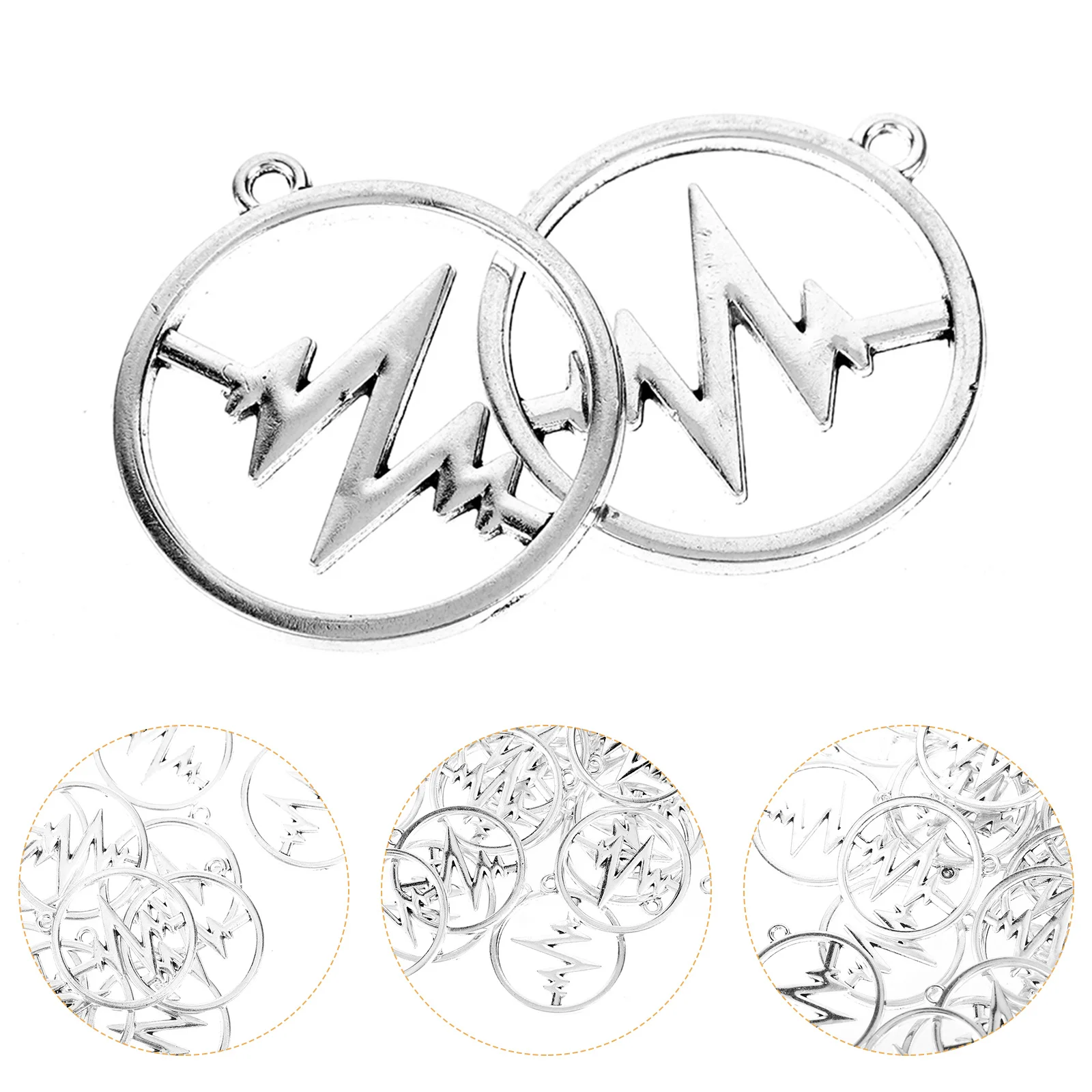 50Pcs Creative Ecg Heartbeat Charms Metal Pendants for DIY Jewelry Accessories Necklace Bracelet Bracelet Pendant