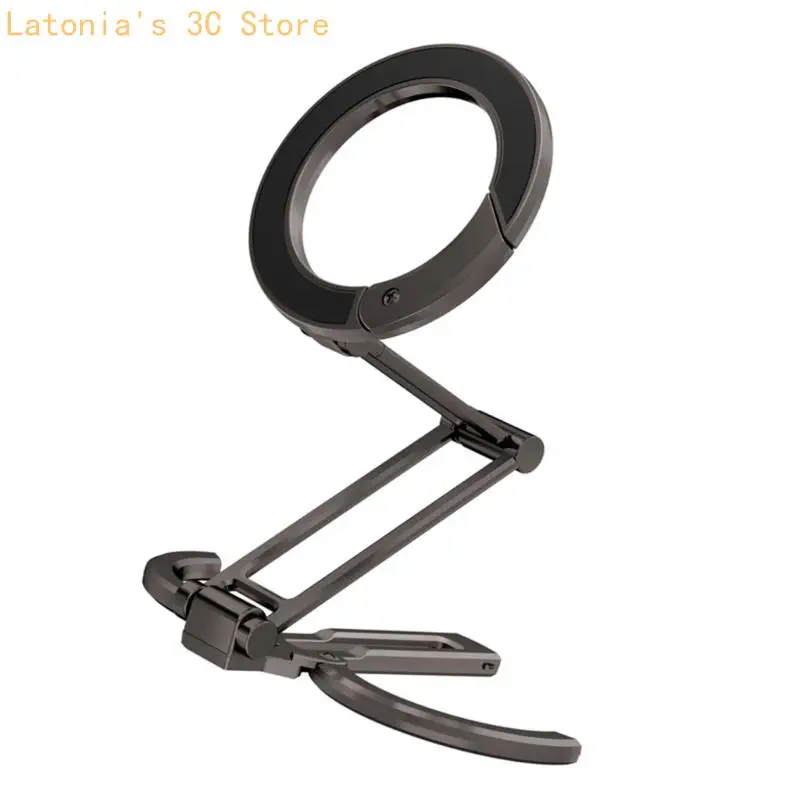 Ausziehbarer magnetischer Telefonständer, faltbare Halterbasis, verstellbarer Drehung, Karabiner-Design für 4,5–7 Zoll – Detail 7