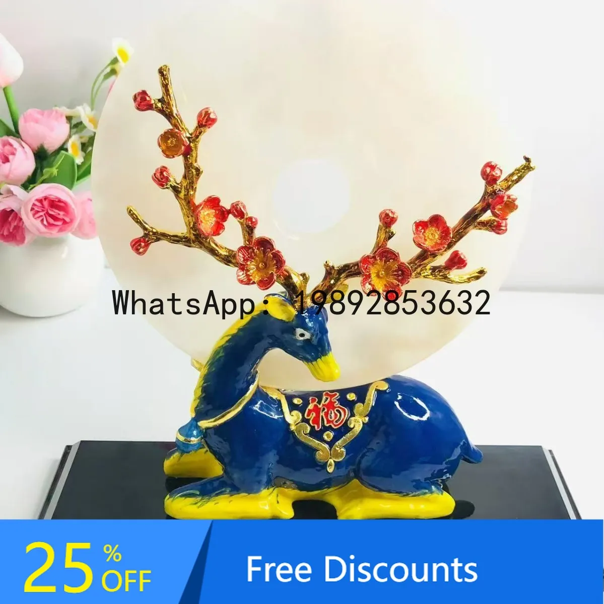 

LYY European Style Fortune Deer Peace and Joy High-end TV Wealth-attracting Entrance Wine Cabinet Decoration Ornament