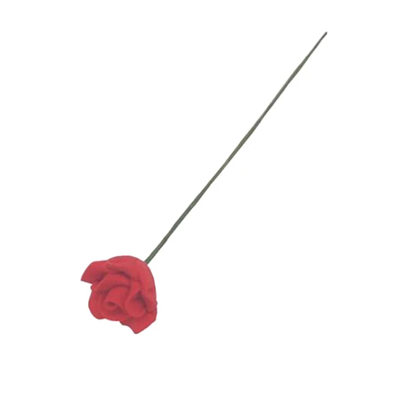 Accesorios en miniatura para casa de muñecas, Mini modelo de flor de simulación de rosa roja, juguete, 1 unidad