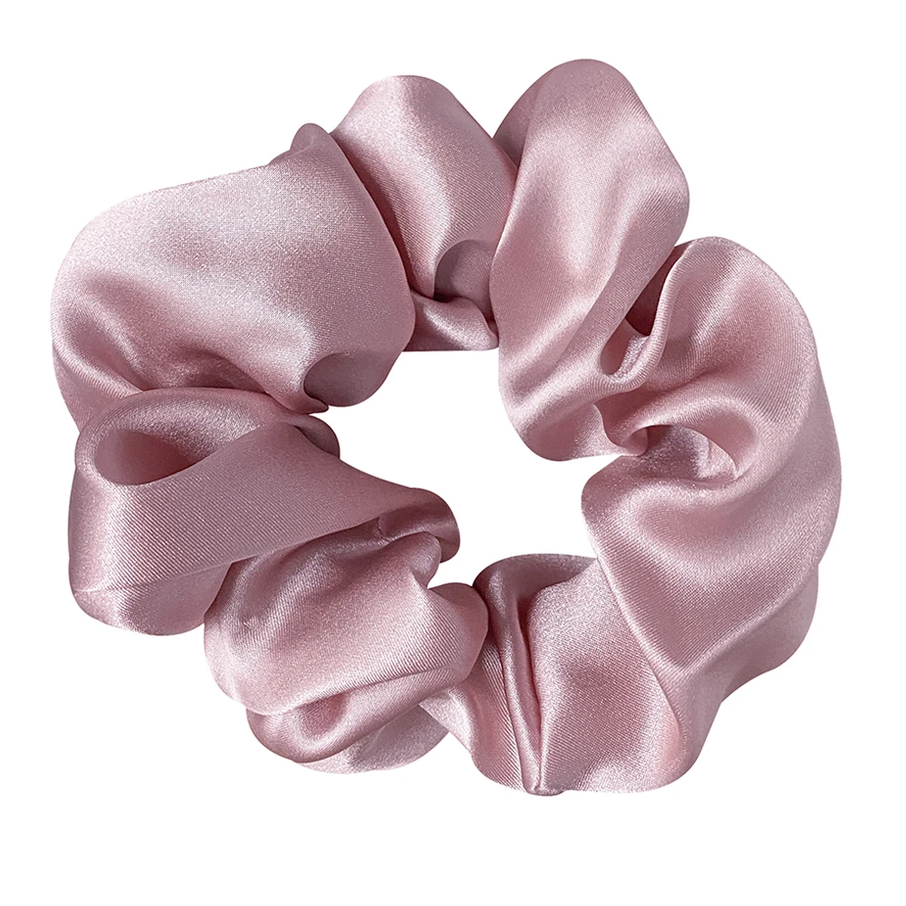 100% Pure Mulberry Silk Large Scrunchies Rubber Bands Hair Ties Gum Elastics Ponytail Holders for Women Girls 19 Momme 5CM