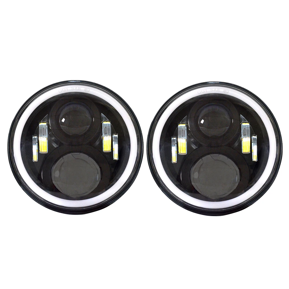 

SXMA J223 7-Inch LED Headlight with LED Ring Round Head Lamp with Hi/Lo Beam DRL for Jeep for Wrangler JK07-17