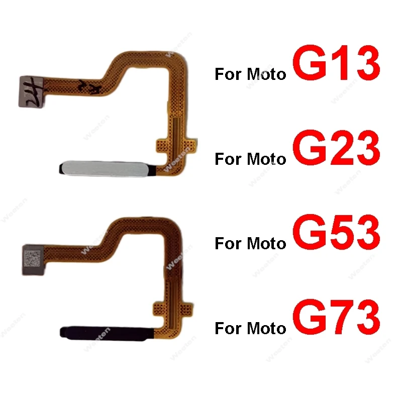 Fingerprint Home Button Flex Cable For Motorola Moto G13 G23 G53 G73 Unlock Home Key  Power Button Sensor Flex Ribbon