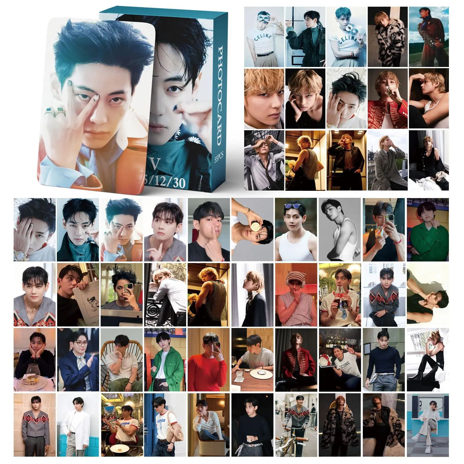 2025 New 55 Kpop Superstar V Jintai Heng Lomo Card Photos Printing Fan Card Set Postcards Fan Collection Small Cards