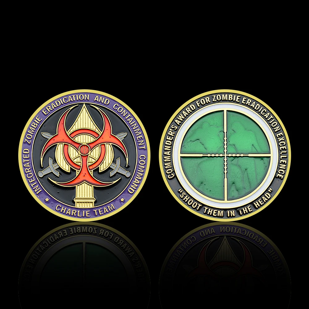 عملة تذكارية لقيادة الزومبي والقضاء على الاحتواء، عملة تحدي فريق تشارلي، هدية العيد #2