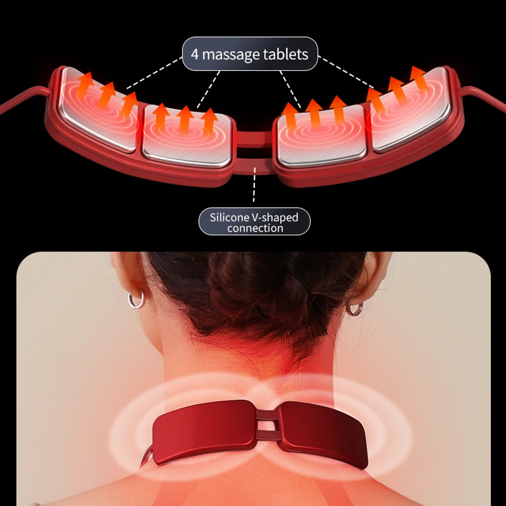 Smart Hanging Neck Cervical Spine Muscle Massager With Hot Purse TENS Massage Relax Relief EMS Portable SPA Relaxation Treatment