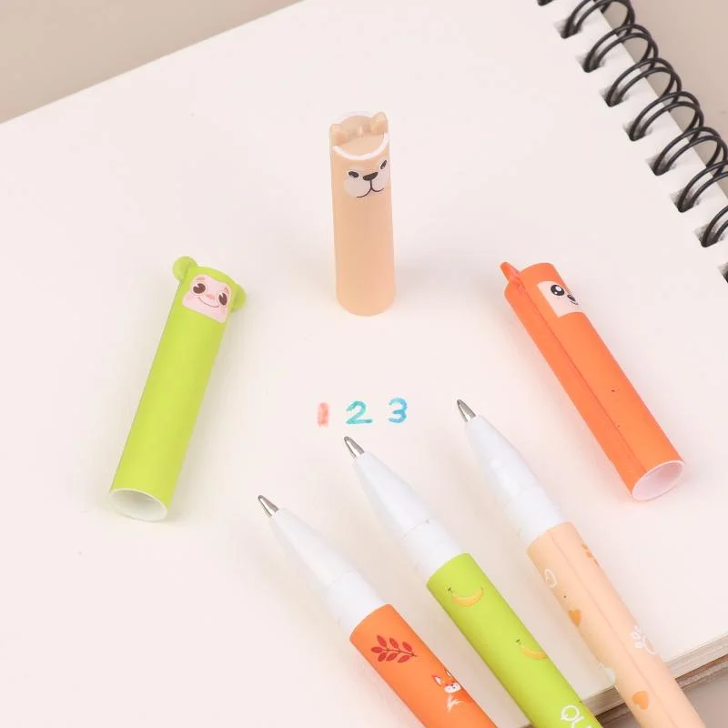 Erasable Gel Ink Pens Set of 8 Animal Design Refillable Office Writing Tool for School Home Journaling