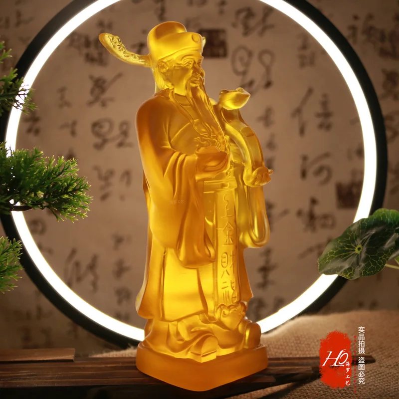 Buddha statue manufacturer, glass God of Wealth, fortune-bringing God of Wealth, home worship decoration, shop opening ornament,