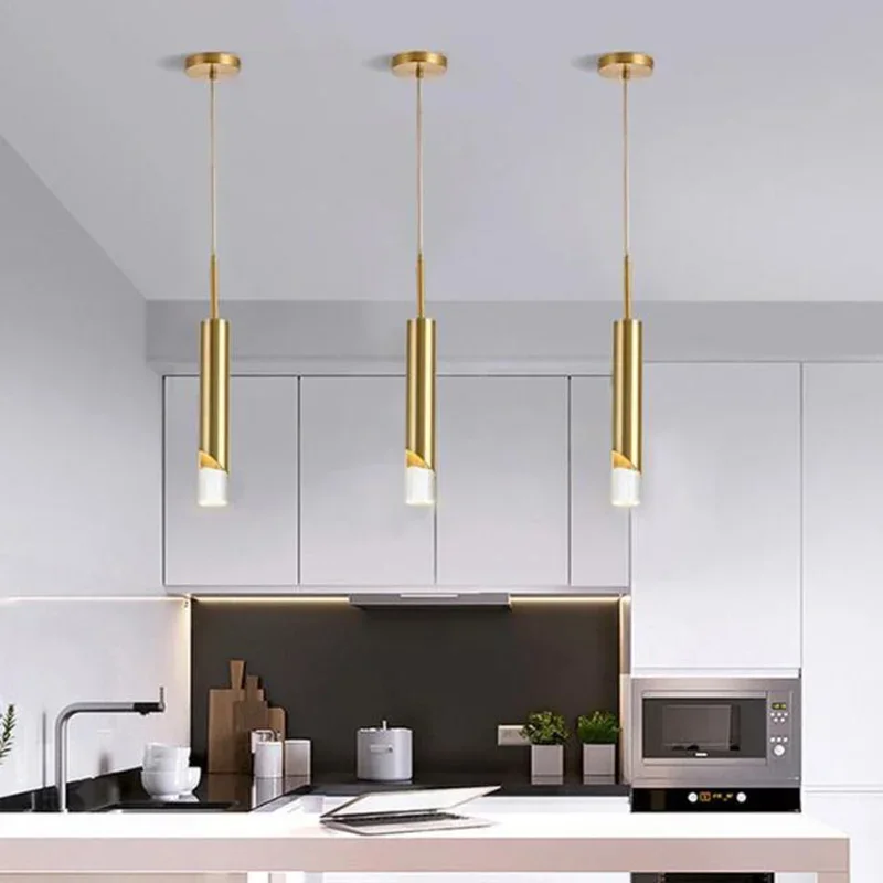 Modern Simples LED Pendant Light, Copper Gold Chandelier, Sala de jantar, Quarto, Cabeceira, Restaurante, Escadaria, Bar, Casa