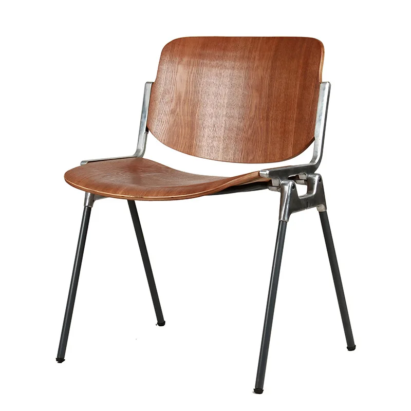 

Medieval dining chair wrought iron modern simple leisure home dining table backrest soft bag solid