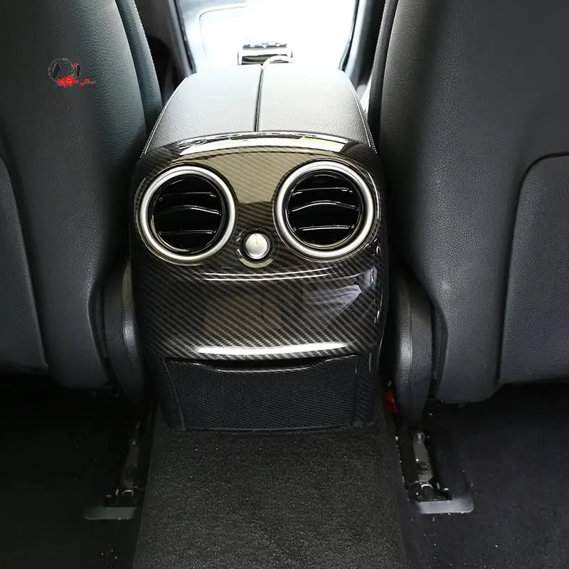 

A10E-2Pcs ABS Carbon For Mercedes Benz W205 C Class C-Class 2015-2018 Car Accessories Rear Air Conditioning Vent Cover Trim