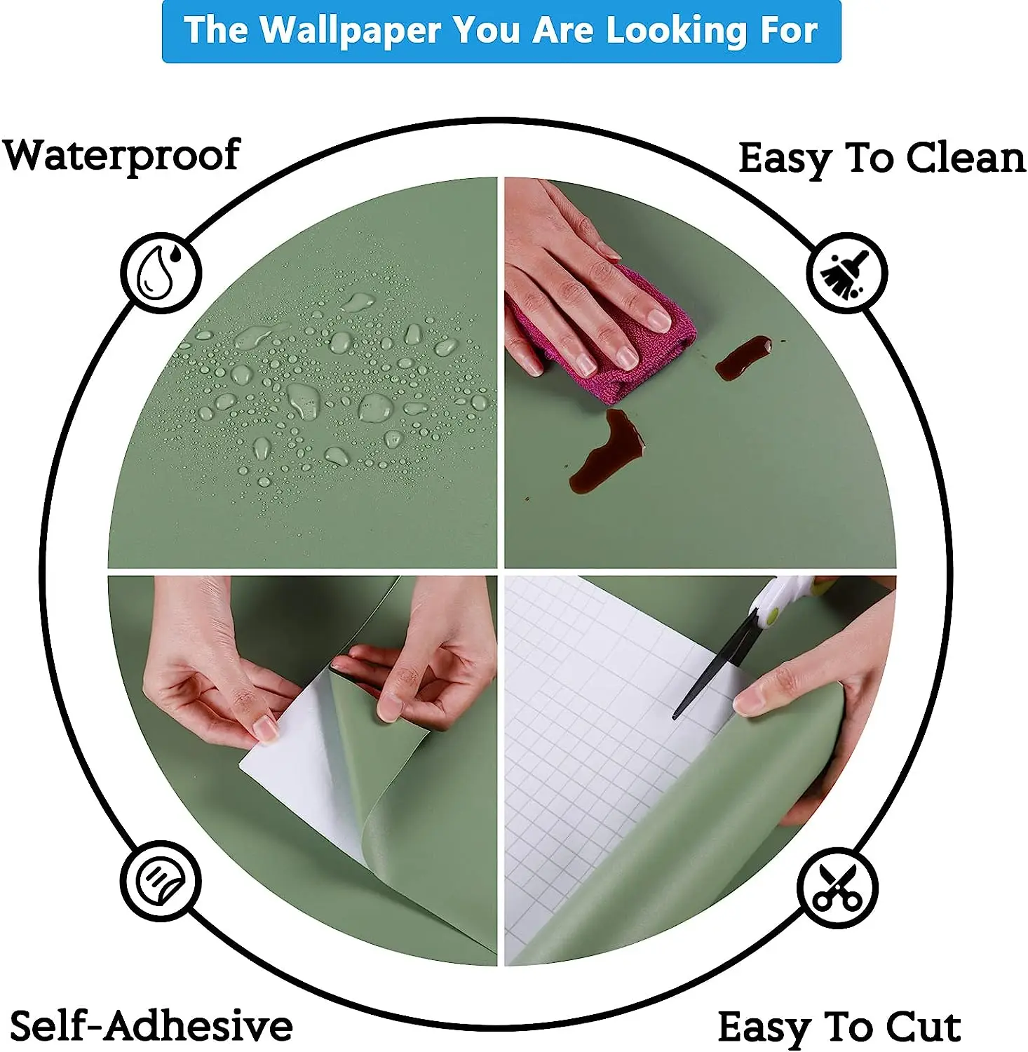 ورق حائط من الفينيل غير لامع مقاوم للماء سهل التركيب ، ورق حائط ذاتي اللصق من الفينيل ، خزانة مطبخ سطح المكتب ، ورق حائط ، ملصق ديكور منزلي ، لفافة حائط #2