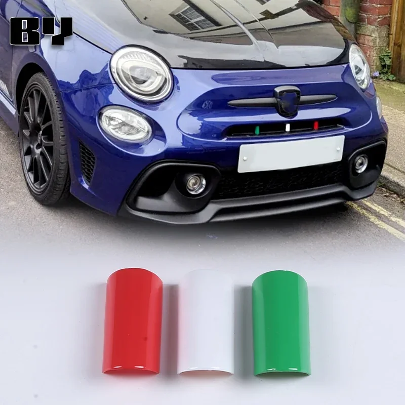 

For Fiat Abarth Front Grill Covers Decoration 595 Series 4 (2016–2024) Tricolore Car Exterior Accessories