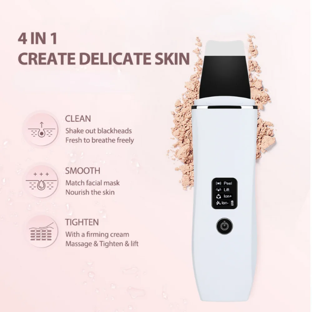 Exfoliante ultrasónico EMS C3 para limpieza Facial profunda, pala exfoliante EMS, eliminador de espinillas y acné, microcorriente