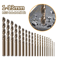 Cobalt Drill Bit HSS M35 1-13mm Round Shank For Stainless Steel Iron Aluminum Punching Metalworking Electric Drilling Tool