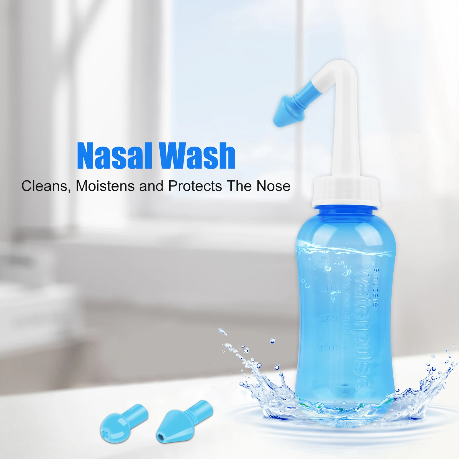 300ML Nasal Irrigator Nasal Rinse Bottle Nasal Wash Cleaner Nose Protector Avoid Allergic Rhinitis Adults Children Neti Dropship