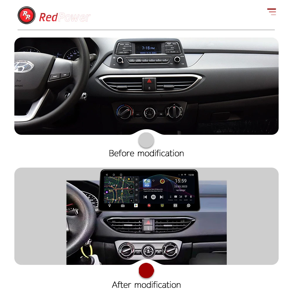 Redpower 12.3 inch Car Radio for Hyundai Elantra 2017-2022 Multimedia Player Screen GPS Android 10 Navigation CarPlay DSP