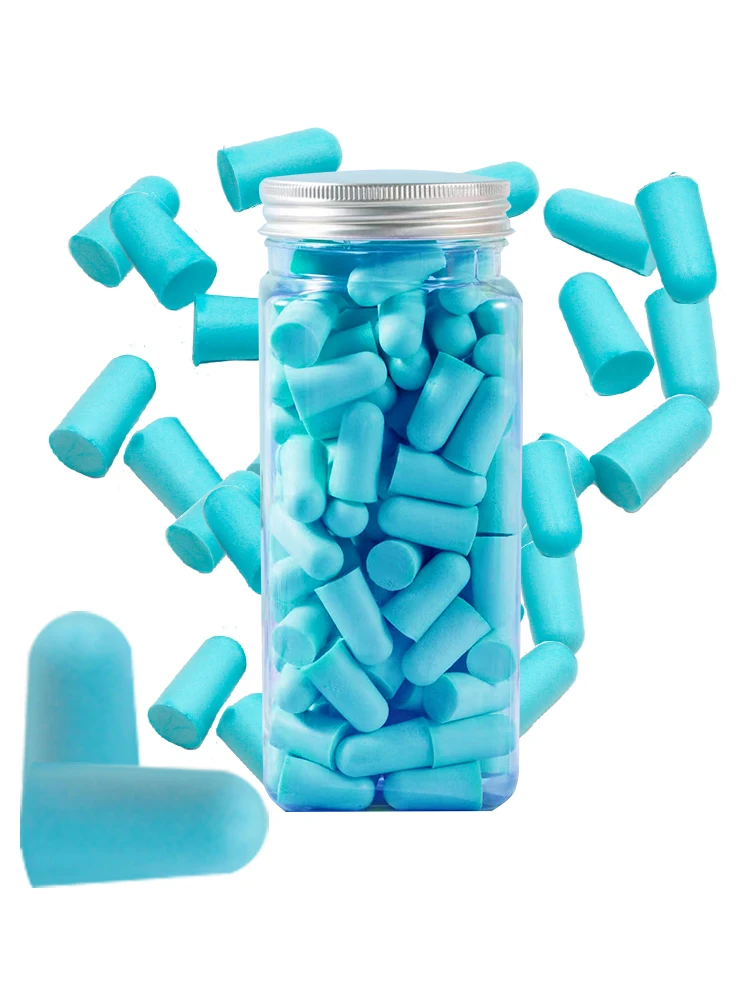 Tapones para los oídos antiruido reutilizables a prueba de polvo, tapones para los oídos de diseño ergonómico de trabajo, espuma súper suave, viaje seguro, ronquidos para dormir prácticos, 60 pares