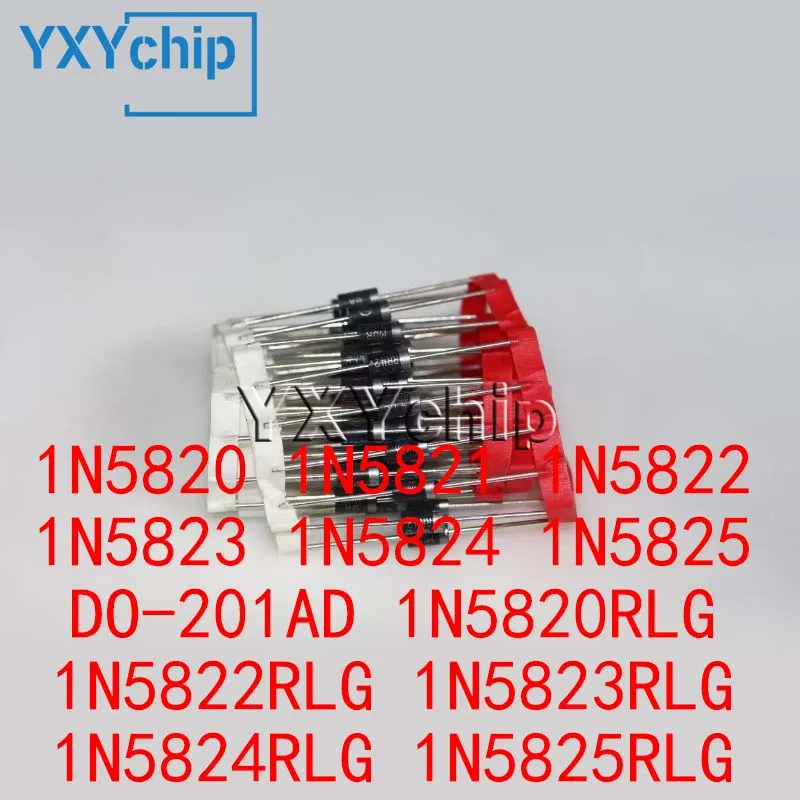 20 piezas 1N5820 1N5821 1N5822 1N5823 1N5824 1N5825 DO-201AD 1N5820RLG 1N5822RLG 1N5823RLG 1N5824RLG 1N5825RLG DIP Diodo Schottky