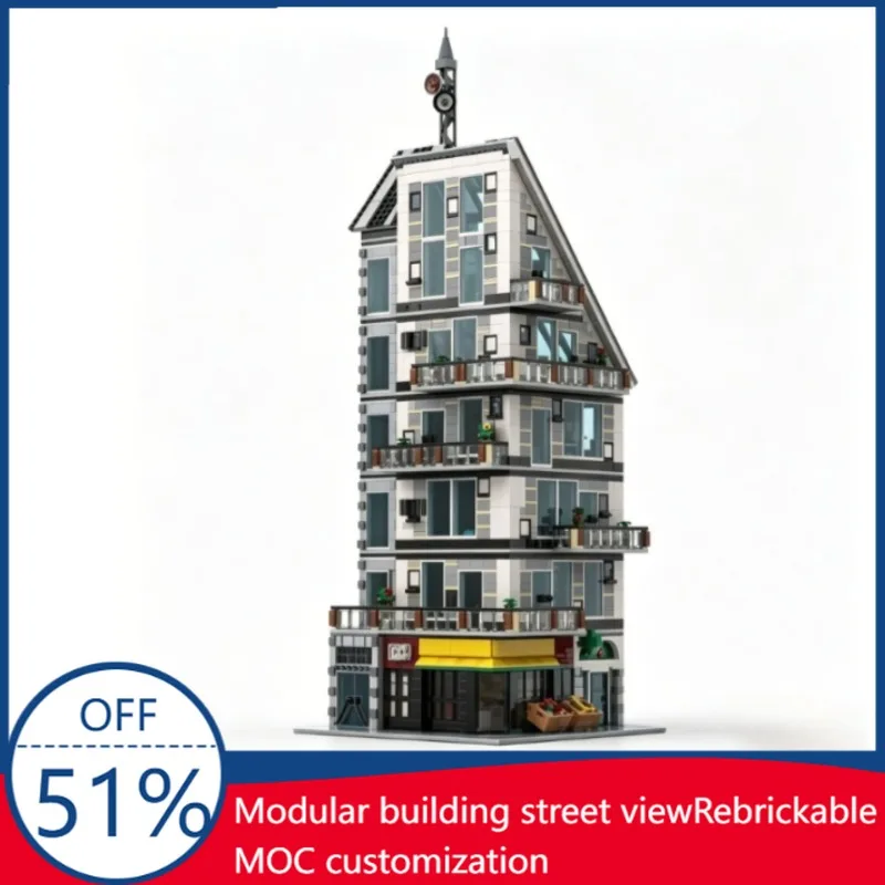 

4009PCS Modular City Modern Apartment Tower Building Blocks Street View Model Custom Puzzle DIY Assembly Educational Toy Gifts