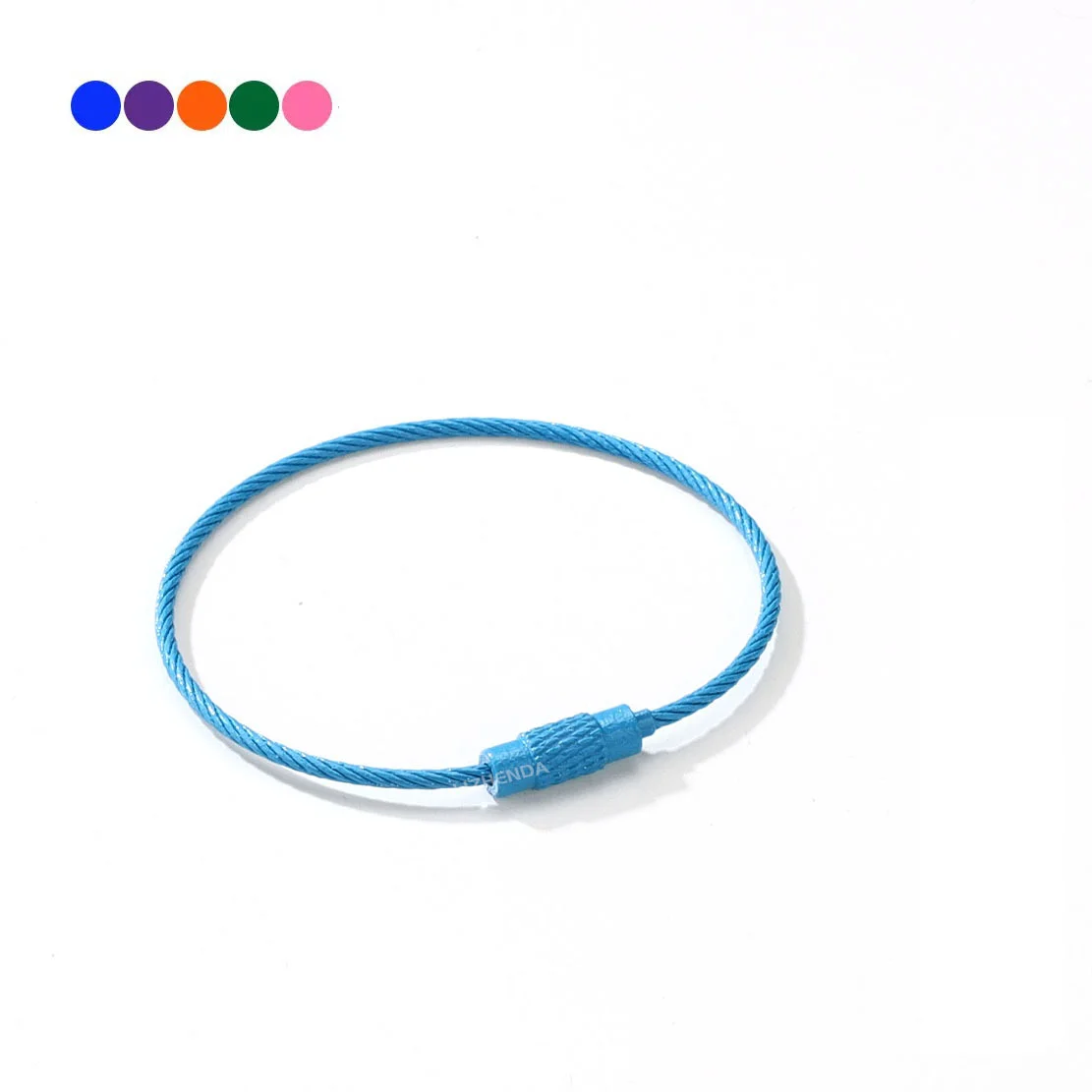 10pcs Colorful Stainless Steel Wire Keychain Cable Loop Set
