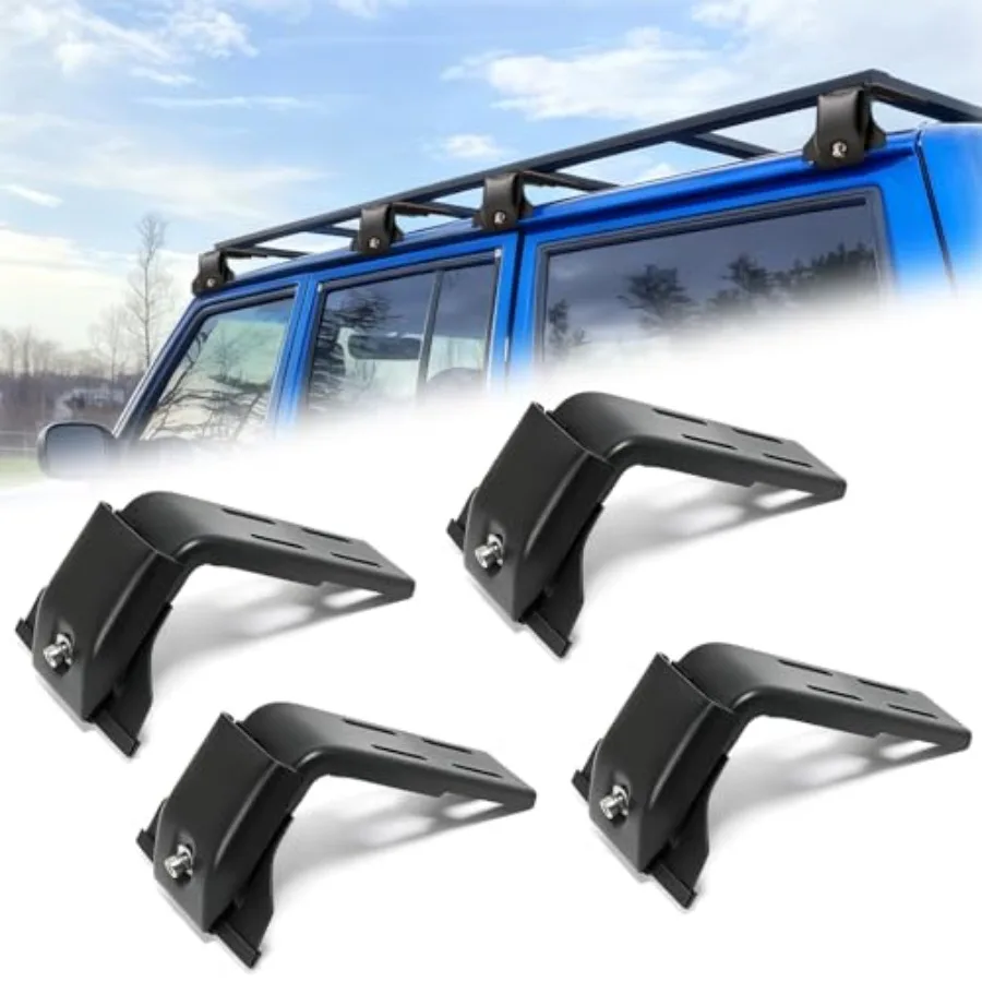 

Roof Rack Mounting Brackets Gutter Mount Roof Rack Accessories for Wrangler JL JK 2007-2024 Gladiator JT Cherokee XJ 1984-2001