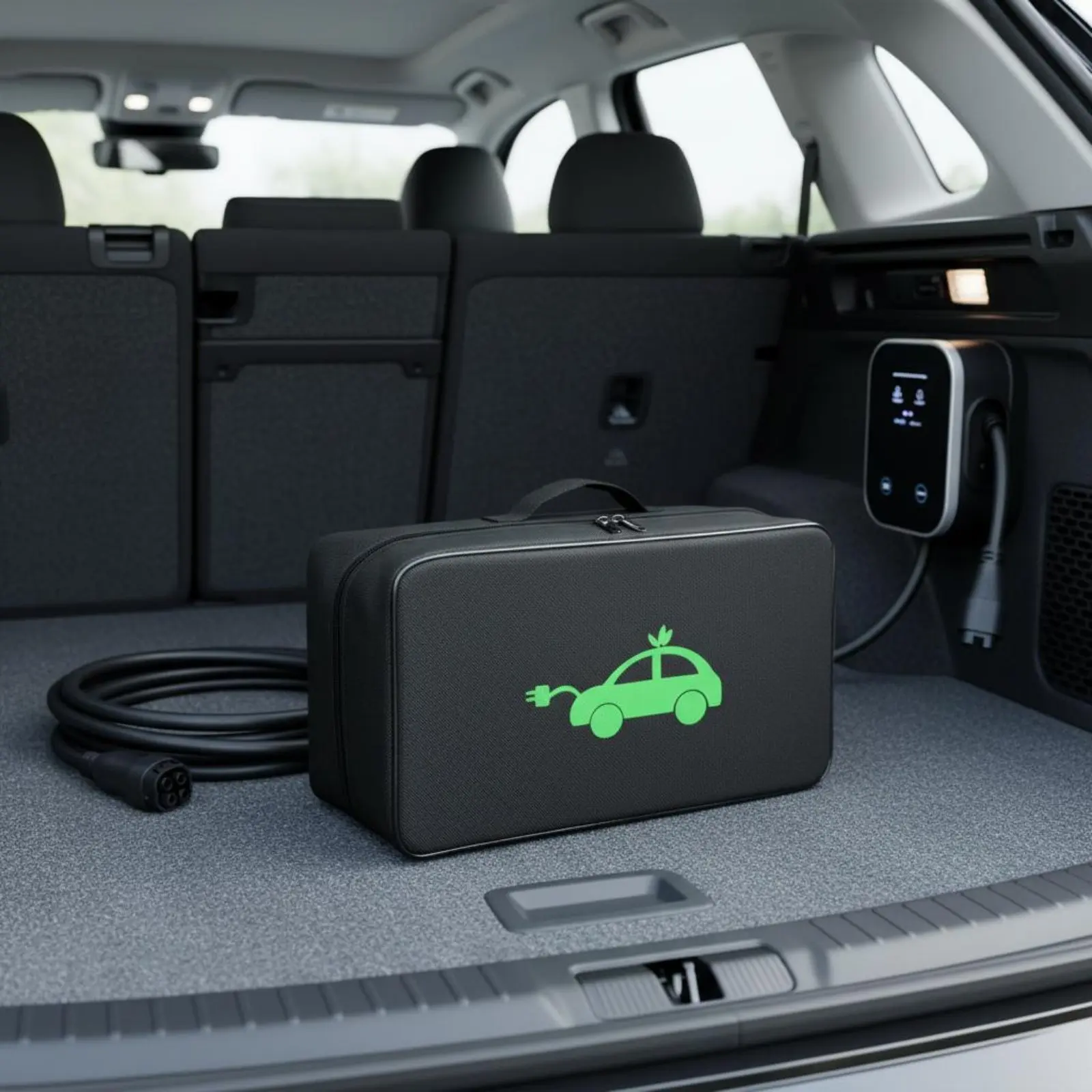 

Electric Charging Cord Bag Retardant Electric Vehicle Charger Case Car Charger Cord Storage Bag Ergonomic Handle for Travel