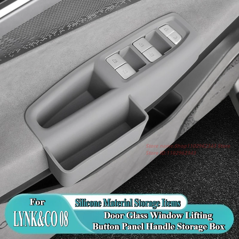 

For LYNK&CO 08 EM-P Silicone Door Glass Window Lifting Button Panel Protective Case Handle Storage Box Car Interior Accessories