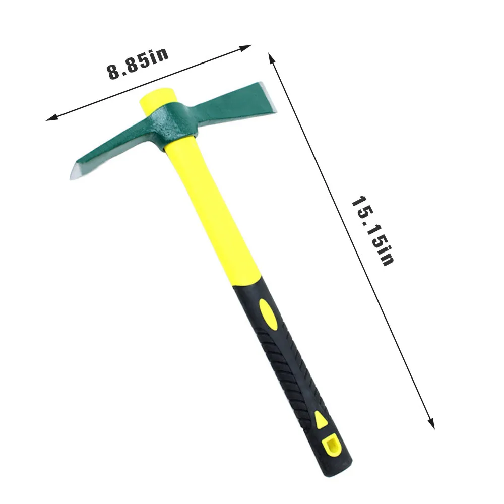 Multifunction Pickaxe Outdoor Camping Mountain Fiberglass Handle High Carbon Steel 15 Inch Small Size Garden Pick Hand Tools