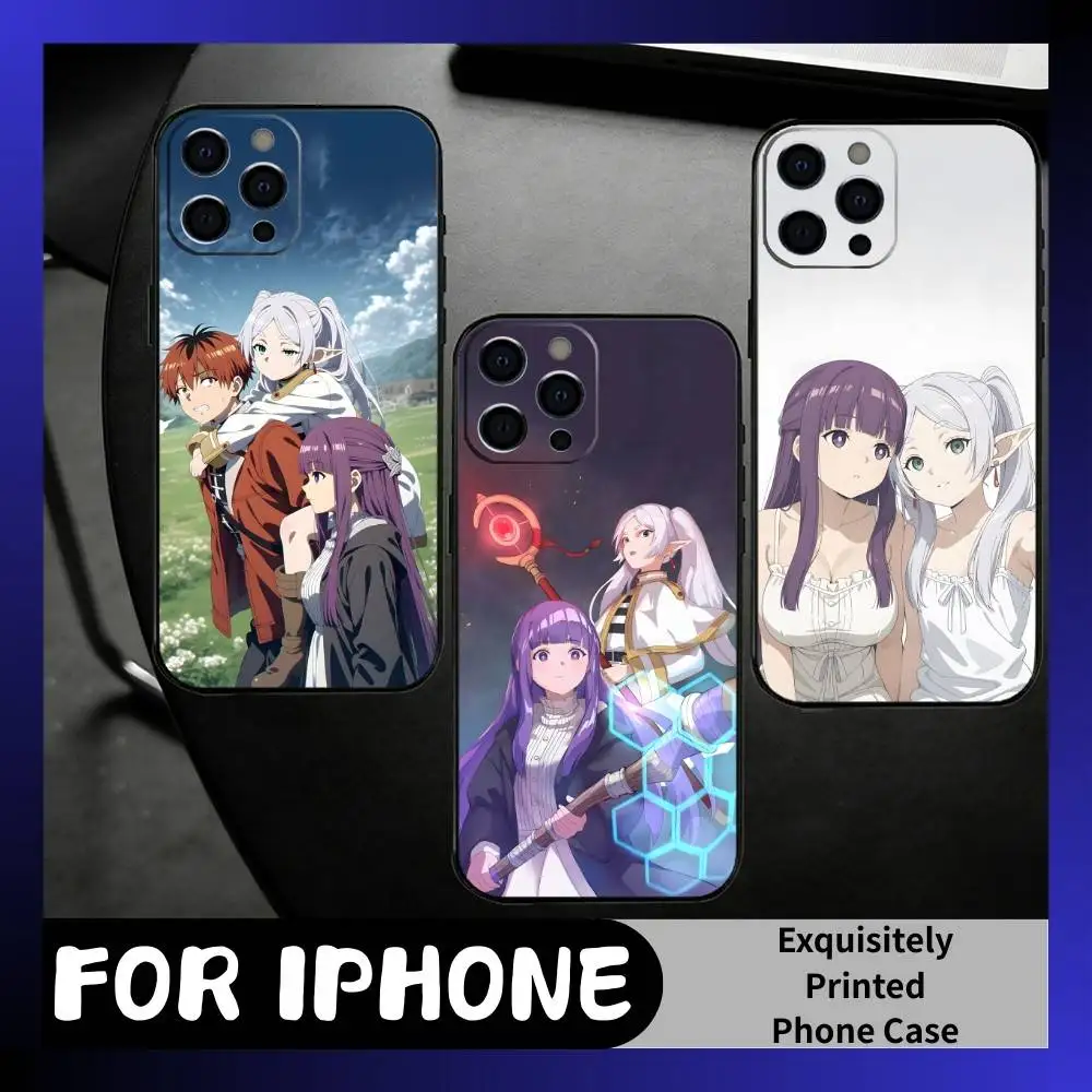 

Beyond Journey's End F-Frieren the Slayer Phone Case For iPhone17,16,15,14,13,12 Plus,Max Soft Silicone Black Cover