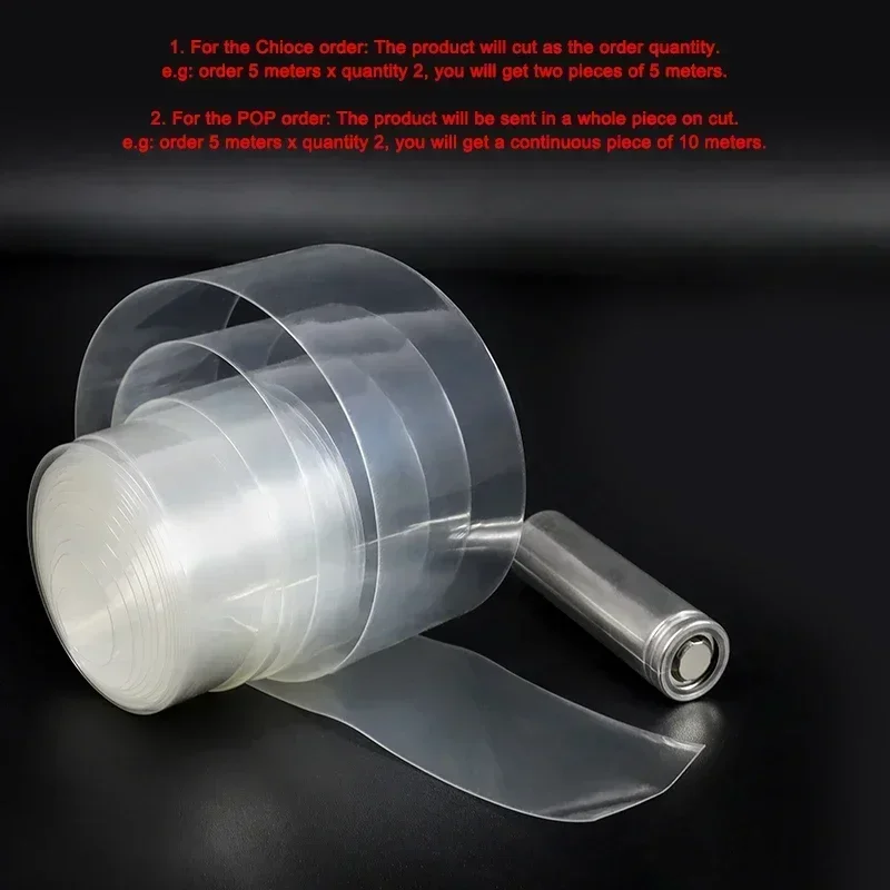 18650 PVC Heat Shrink Tube Battery Pack Clear Width 29.5mm~300mm Insulated Protection Film Wrap lithium Case Cable Sleeve