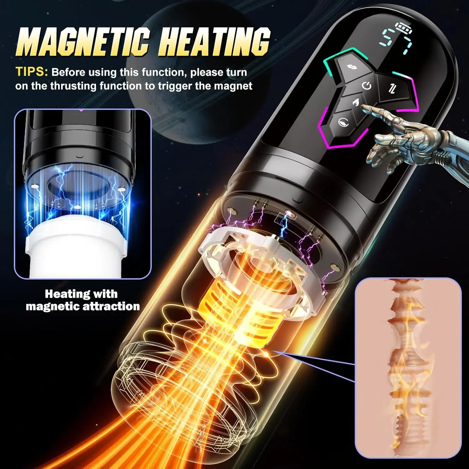 Automatic Telescopic Male Masturbator  5 IN 1 Mode Penis Pump Sucking Vibrating Sex Machines LCD Display Sex Toys for Men view 4