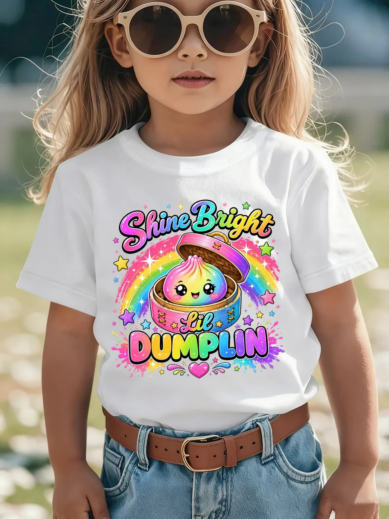 Colorful Cartoon Baby Dinosaur Group Splash Print Family Matching Cotton Tees Short Sleeve Tops For Mom Dad Boys Girls Daily Wea