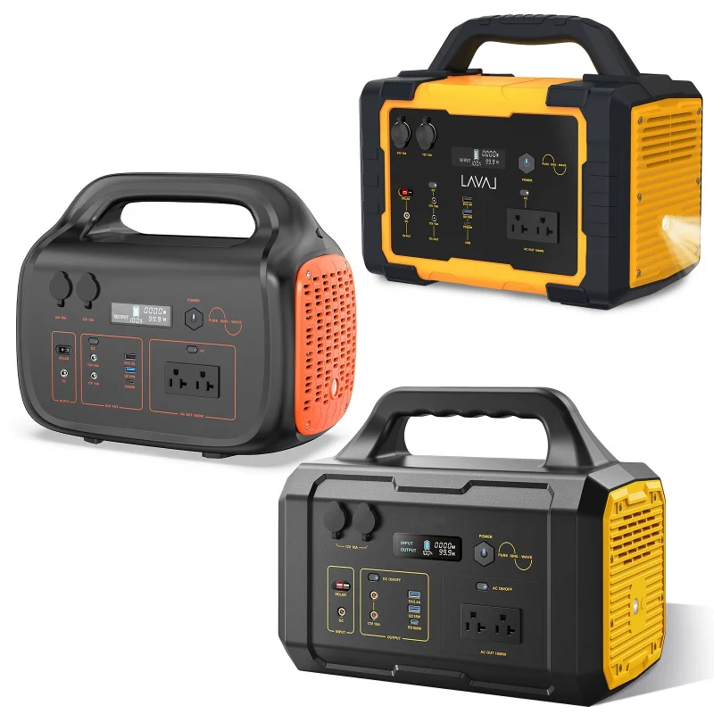 1000W Portable Power Station - 1075Wh LiFePO4 Battery, 9-Port Power Hub with 1000W AC Outlets, Home Battery Backup