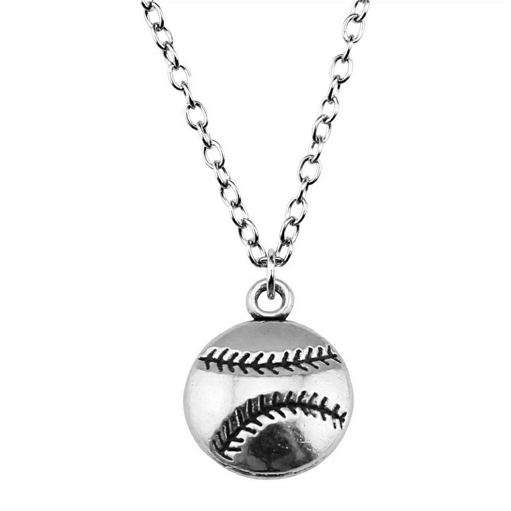 1pcs Baseball Man Necklace Accessories Jewelry For Men Wholesale Chain Length 43+5cm