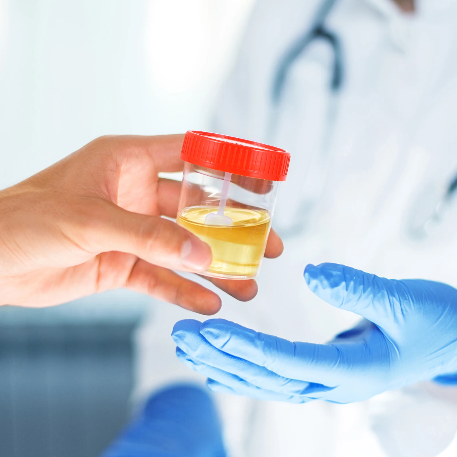 

25Pcs Medical Sample Cup Leak Proof Disposable Plastic Specimen Container Urine Fecal Collection Cup for Laboratory Testing