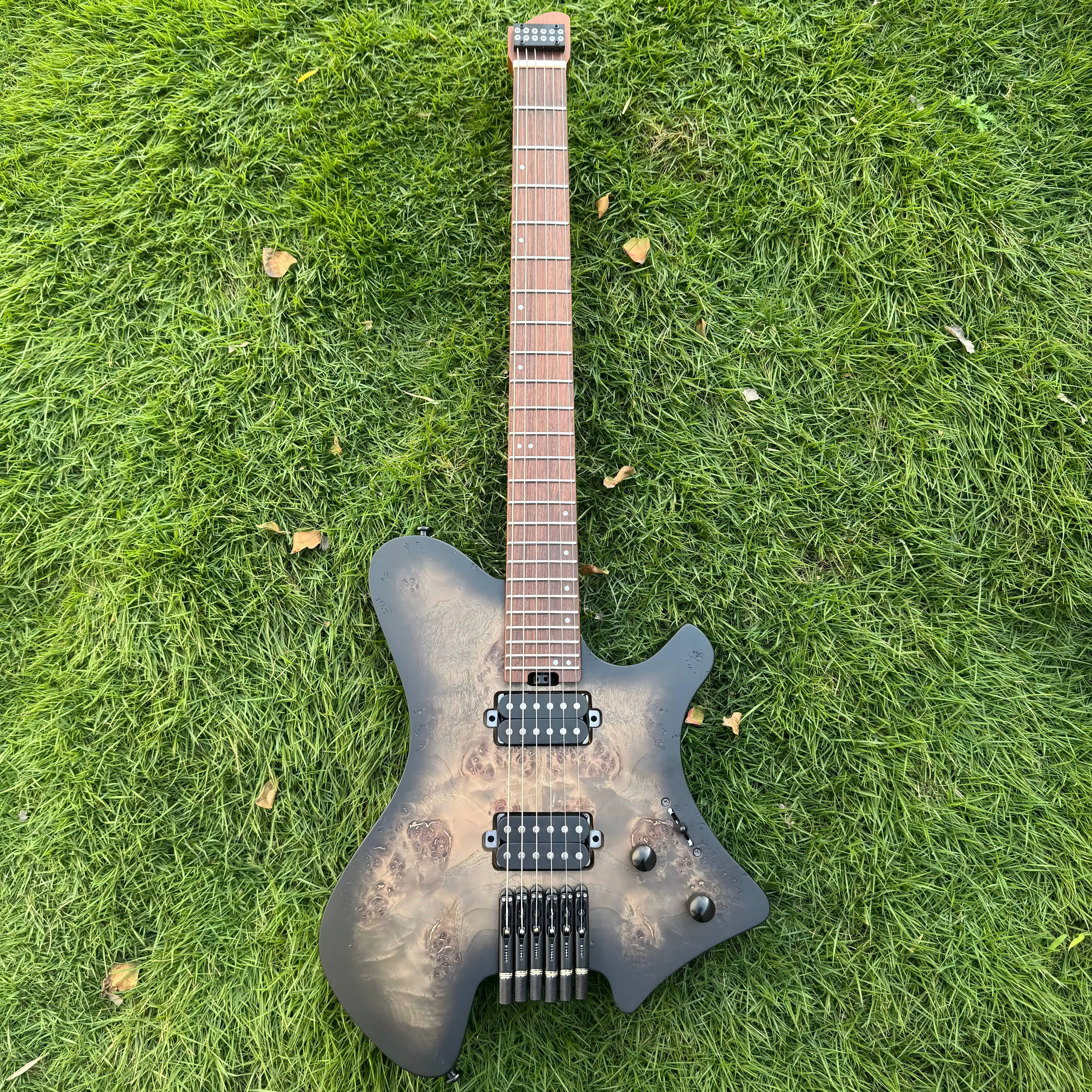 

Электрогитара без головы Black Burl, корпус Ash Soild, гриф из жареного клена, 6 струн, рождественский подарок, профессиональная гитара, в наличии