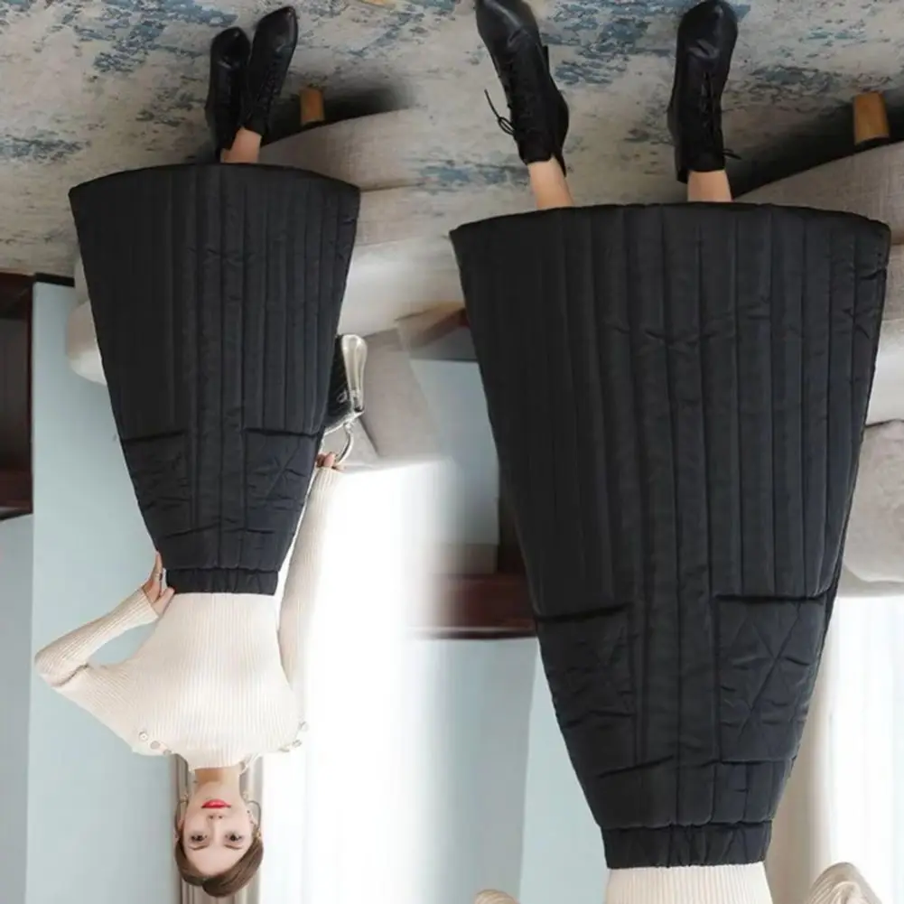 

Swing Skirt Elegant Women's Down Skirt with High Waist Pockets Stylish A-line Midi Skirt for Windproof Comfort Swing Design