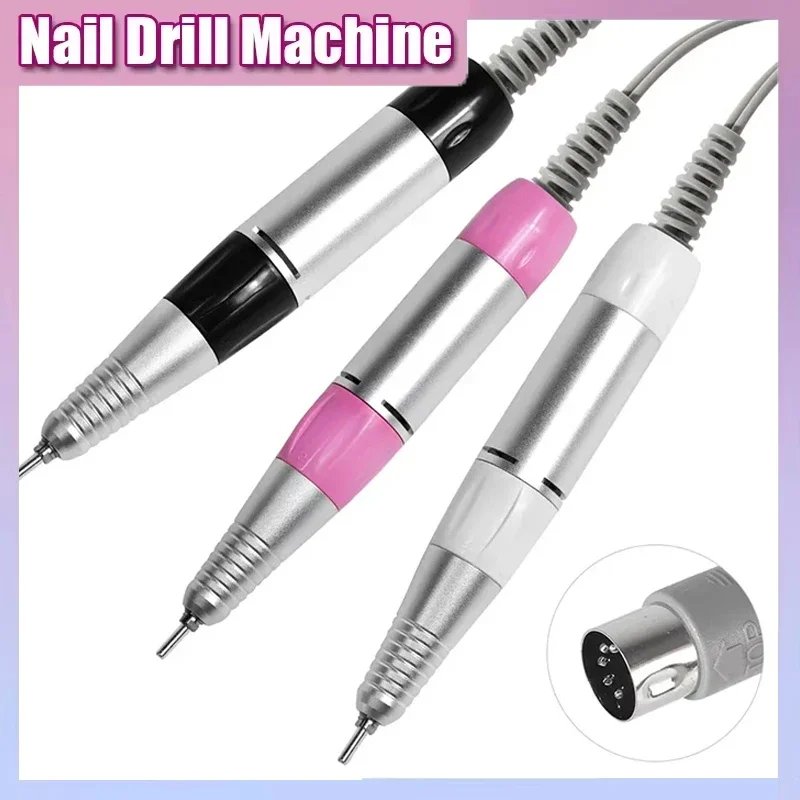 Trapano elettrico per unghie 35000 giri/min Manipolo per manicure e pedicure a 5 pin con manico per penna di ricambio Accessorio per strumento di bellezza