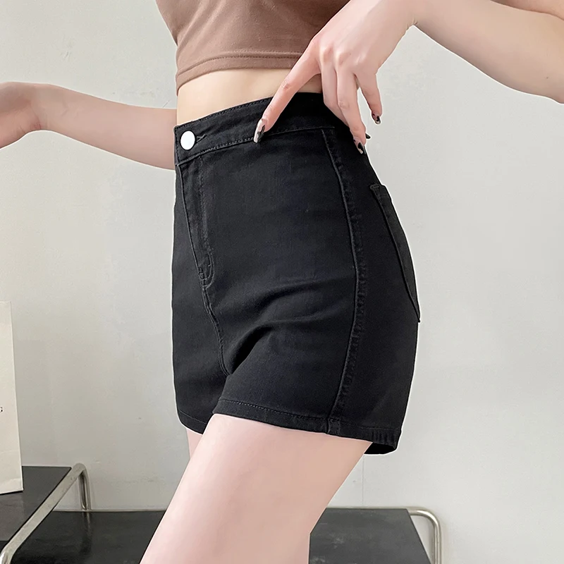 

Summer Women's Skinny Denim Shorts Light-colored Hot Pants Ultra-short Style for Women Elastic Straight Short Jeans Streetwear