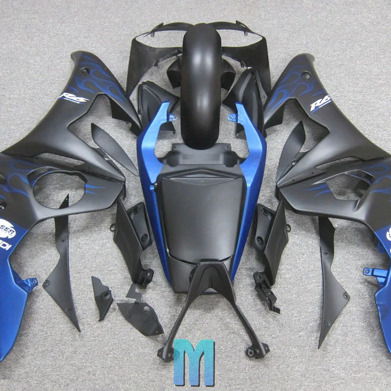 Hot Sales Fairing Kit for YAMAHA YZFR6 2003 2004 2005  Bodywork Blue Flame Fairings Set YZF R6 03 04 05 Road Racing Plastic Part