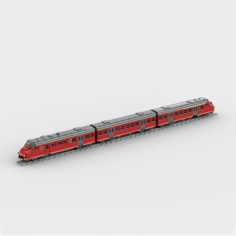 High-speed City Dutch Diesel Electric Passenger  Locomotive Train MOC Building Block Railway Carriage Track Model Brick To