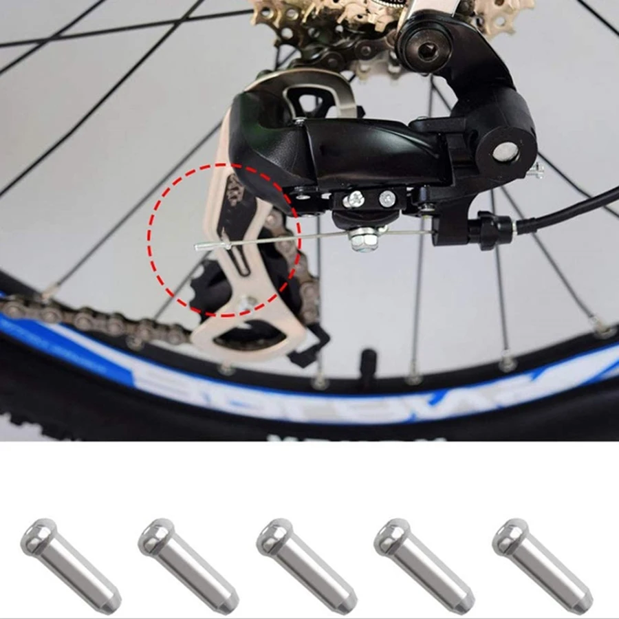 150Pcs Cable End Brake Cable Cap, Aluminum Mountain Bicycle Brake Cable Cap End Tips Crimp