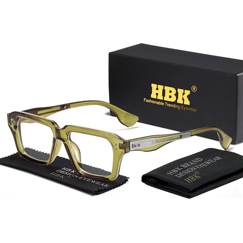 HBK Vintage Herren-Brillengestelle Marken-Brillen mit Einzigartigem Bügel-Design Luxuriöse Brillengestelle für Damen Anti-Blaulicht Lesebrillen – Detail 8
